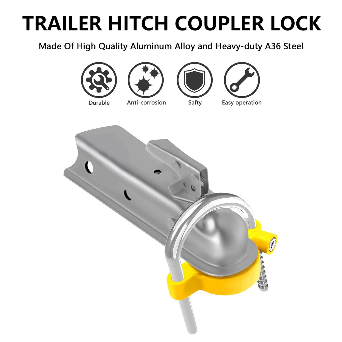 Funmit lock next to a hand and tape measure to show scale and easy handling
