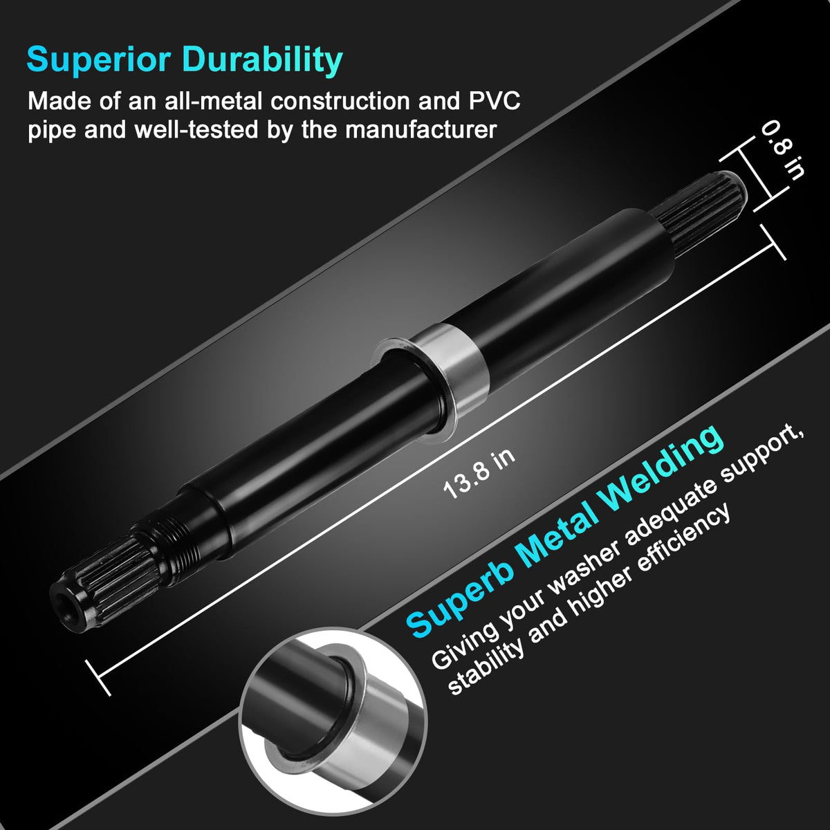 Funmit drive shaft and nut ready for installation to restore alignment