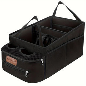 FUNNy elf front view showing pockets and cup holders for neat storage