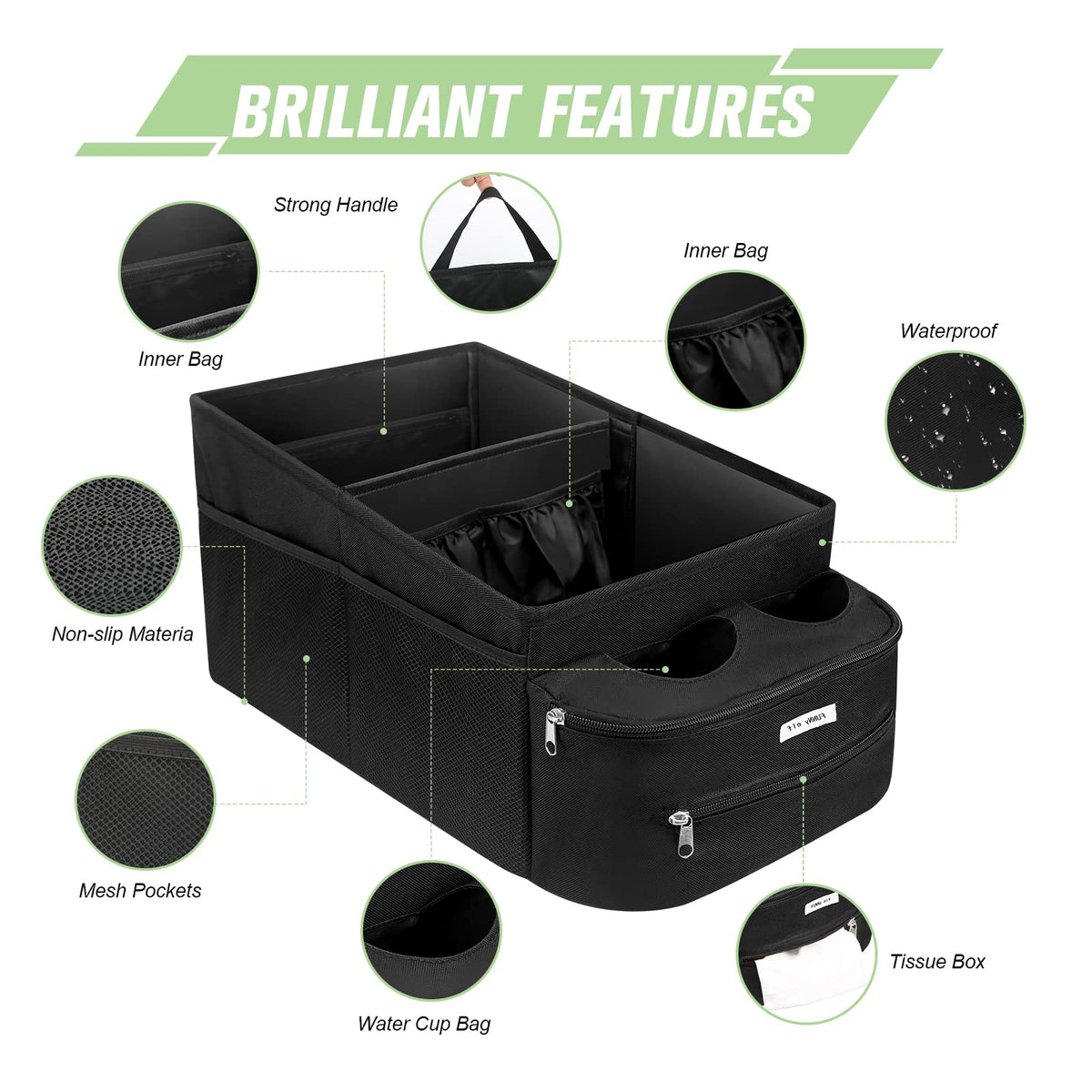FUNNy elf internal partition detail showing divided compartments benefit: organized storage