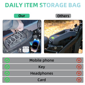Funparts bag installed under battery showing stable secure attachment