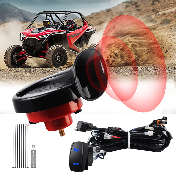 FUNY front packaging showing complete horn kit and components for quick install