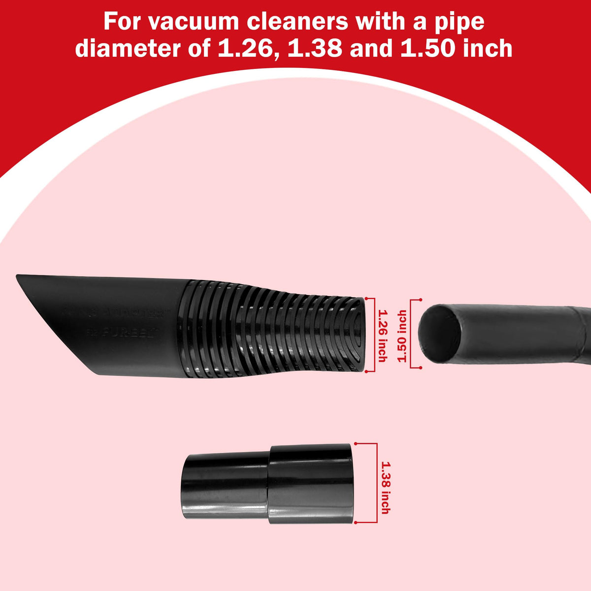 FUR-EEL PRO 2.0 label showing compatible round hose sizes