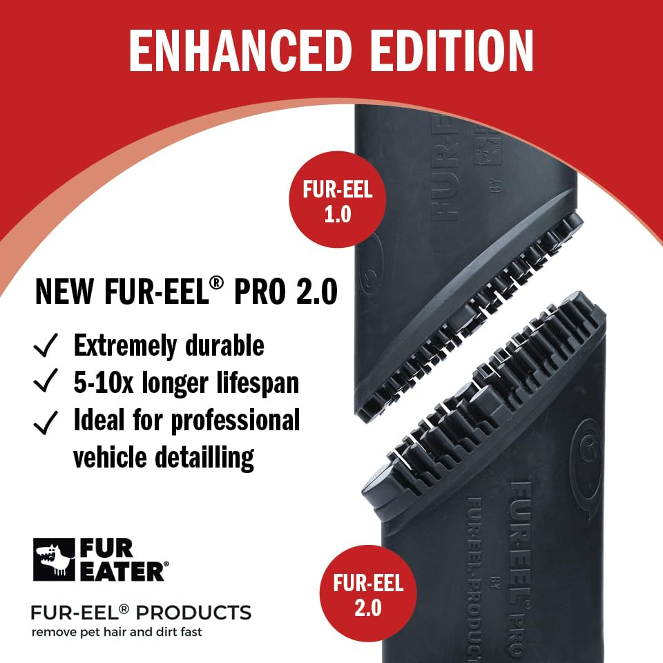 FUR-EEL PRO 2.0 in a car interior with a dog nearby for scale