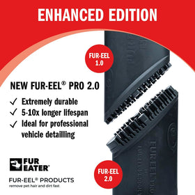 FUR-EEL PRO 2.0 in a car interior with a dog nearby for scale