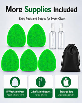 FurnisHIQ kit contents with five pads two spray bottles and storage bag for readiness