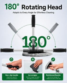 FurnisHIQ cleaning a home window illustrating multi-purpose use and streak reduction