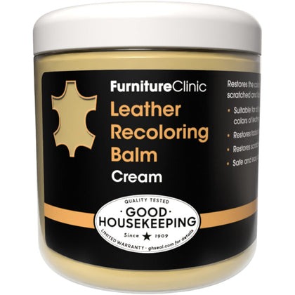 Furniture Clinic jar front label showing product identity and size benefit