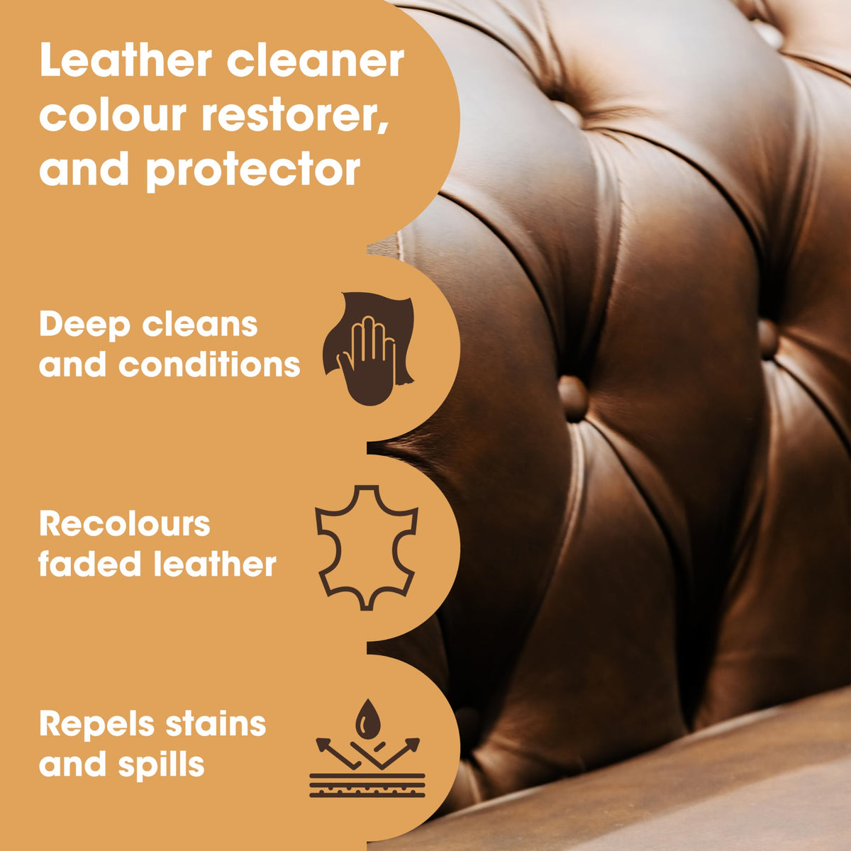 Furniture Clinic recoloring balm close-up showing texture and medium brown color payoff benefit