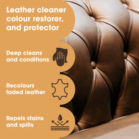 Furniture Clinic recoloring balm close-up showing texture and medium brown color payoff benefit