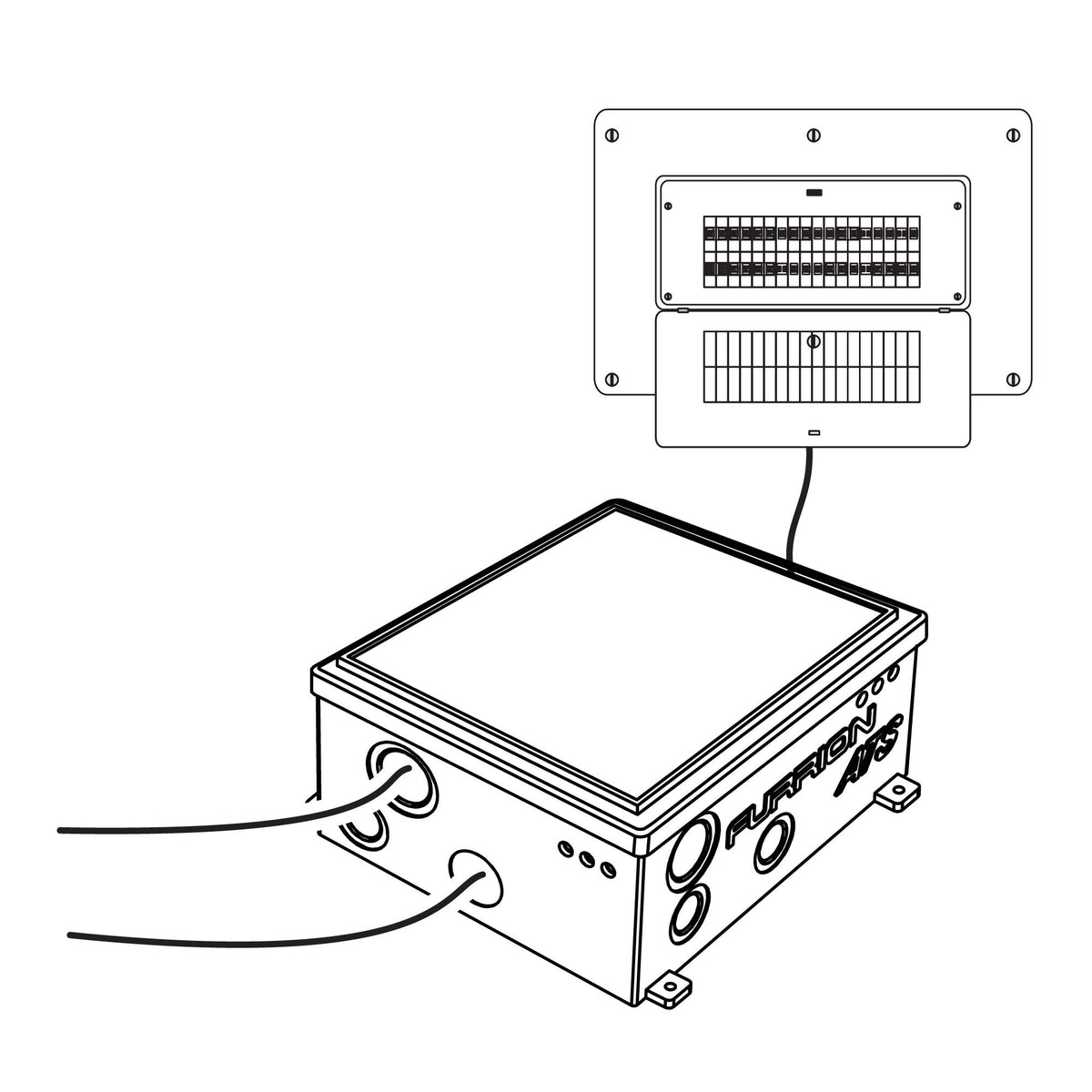 Furrion closeup of solid brass nickel-plated terminals showing corrosion resistance