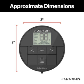 Furrion thermostat backlit display at night for easy reading benefit