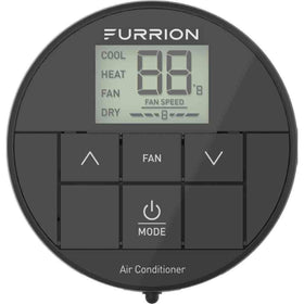Furrion thermostat front view showing compact design and clear display benefit