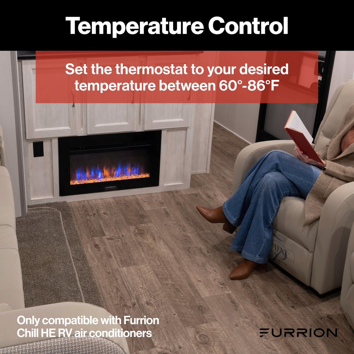 Furrion thermostat exposed wiring during installation for straightforward hookup benefit