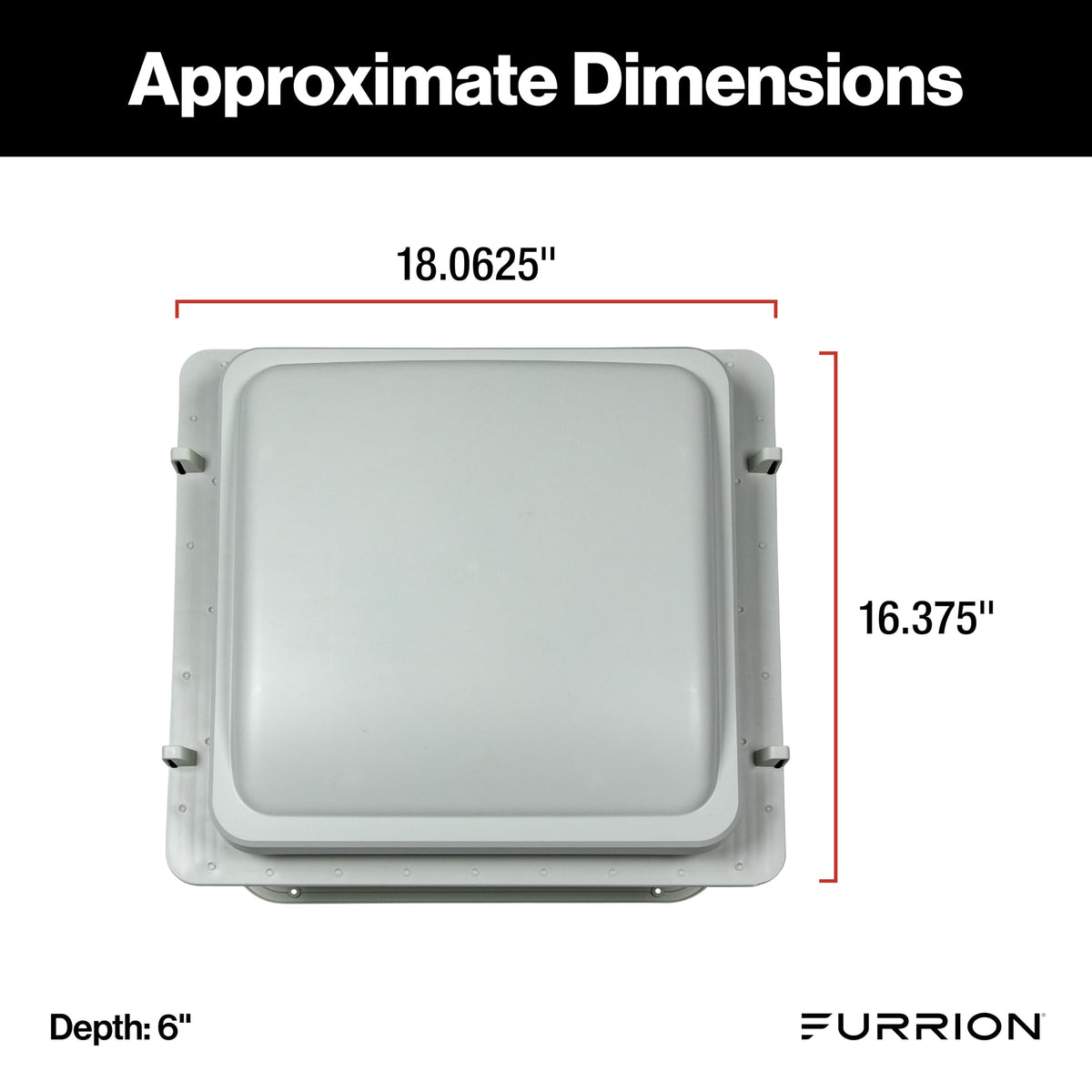 Furrion close-up of 10-blade rotor showing efficient airflow benefit