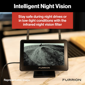 Furrion Vision S+ camera mounted on RV side illustrating blind-spot reduction