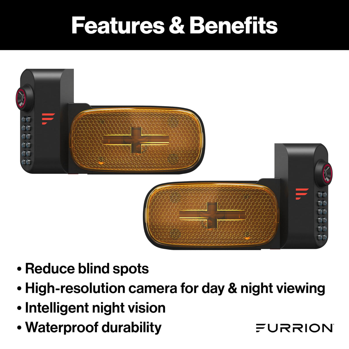 Furrion Vision S+ in-cab display showing night vision view for safer driving