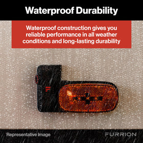Furrion Vision S+ beside a ruler to show compact camera size for easy installation