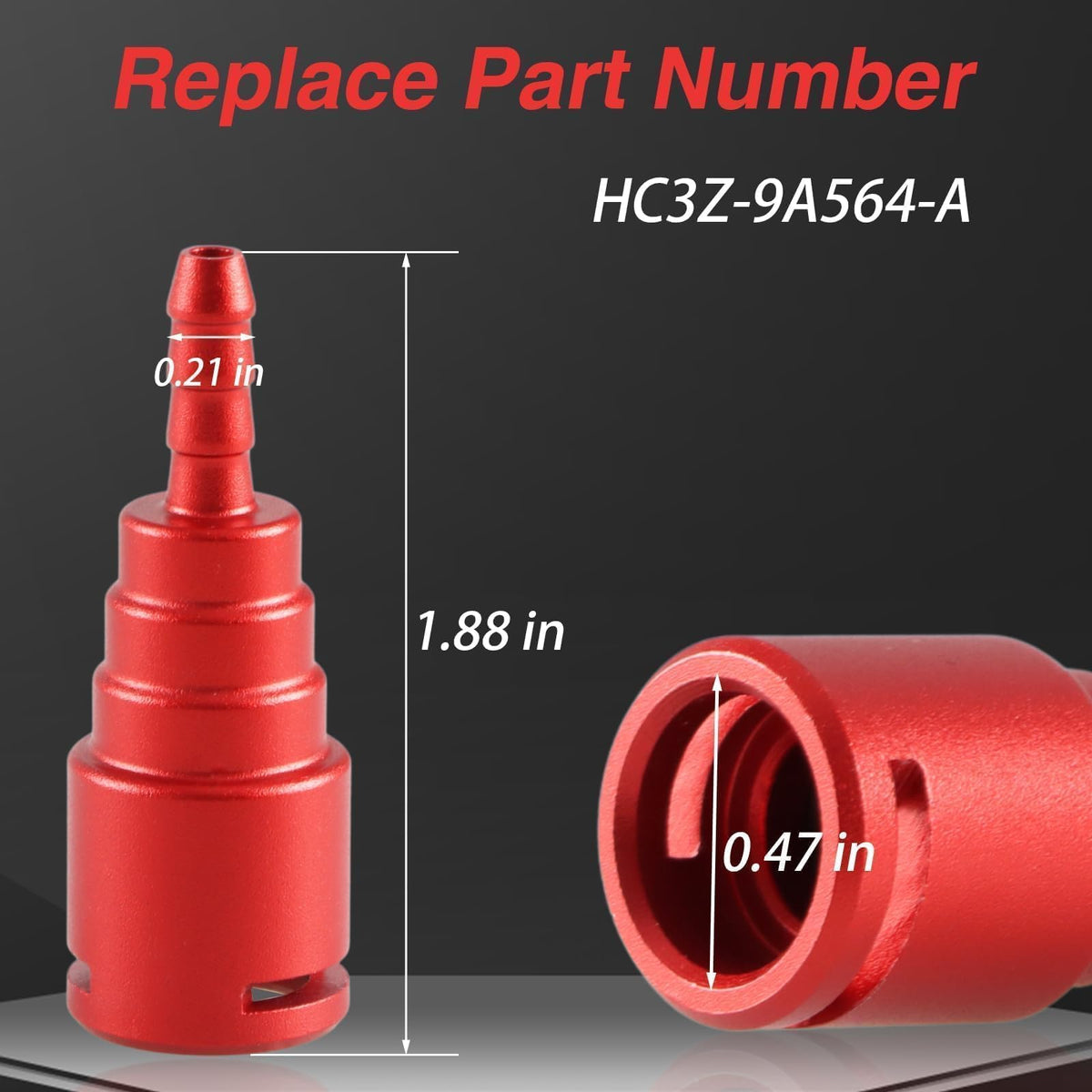FUSCH side profile of connector illustrating robust aluminum alloy construction