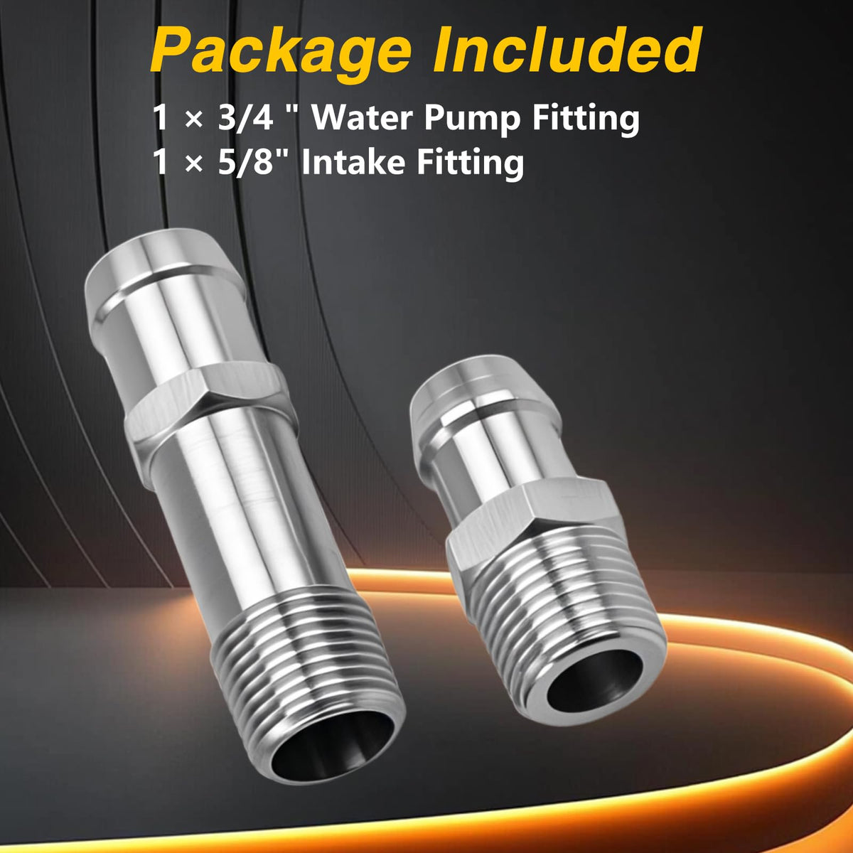 FUSCH fittings beside a ruler showing compact size and proper fit benefit