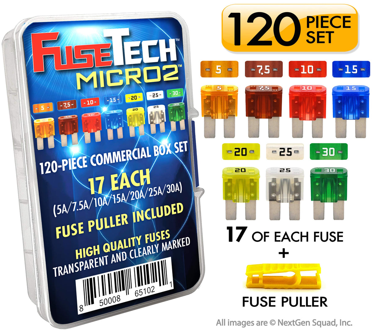 FuseTech close-up of Micro2 plated zinc alloy blades showing corrosion resistance