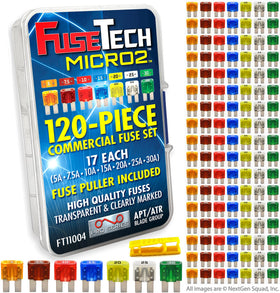 FuseTech front packaging showing full 120-piece Micro2 kit and organization benefits