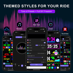 Fussion in-car night scene displaying animated devil eyes for bold visual impact