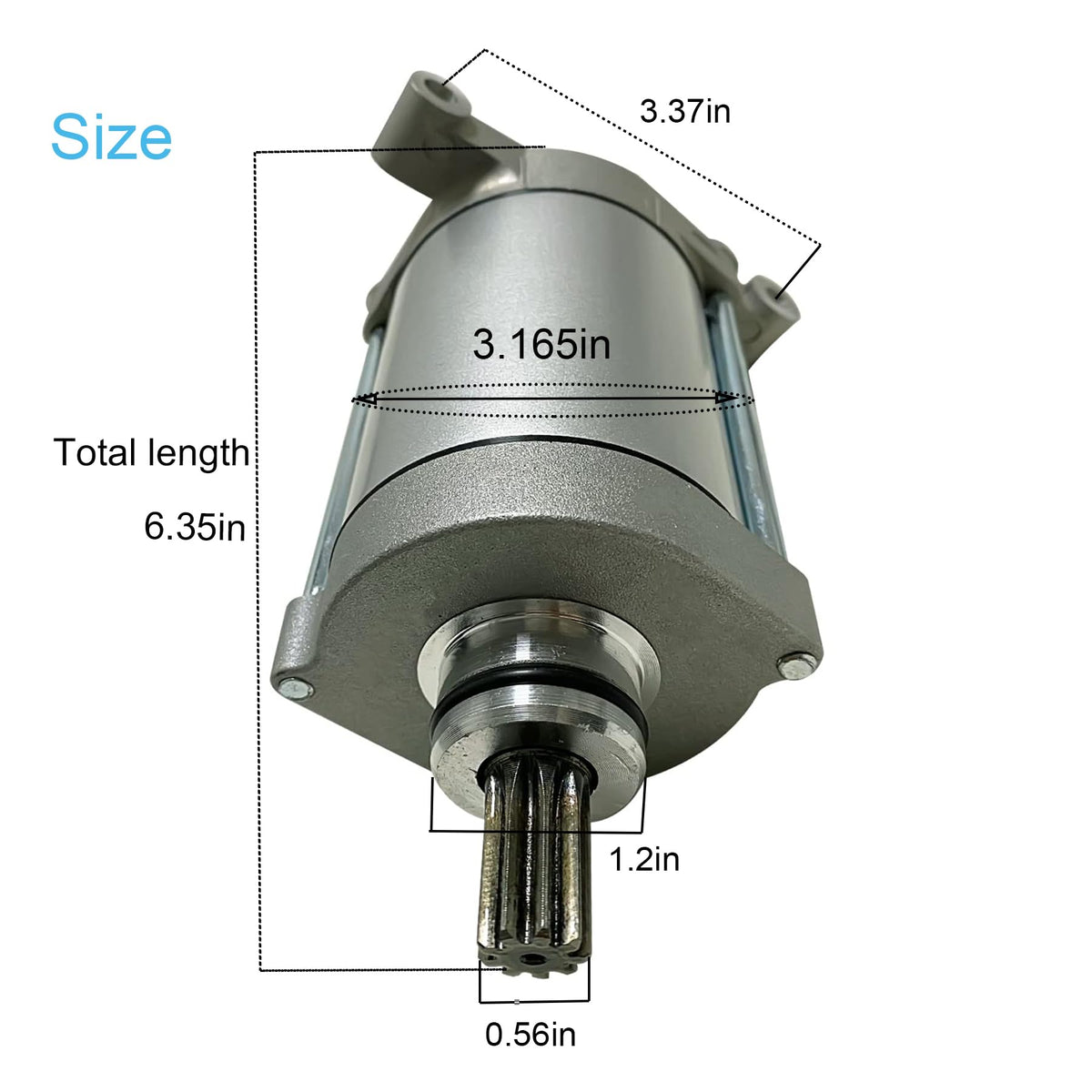 Detail of FUYEAR starter mounting flange demonstrating secure bolt alignment benefit