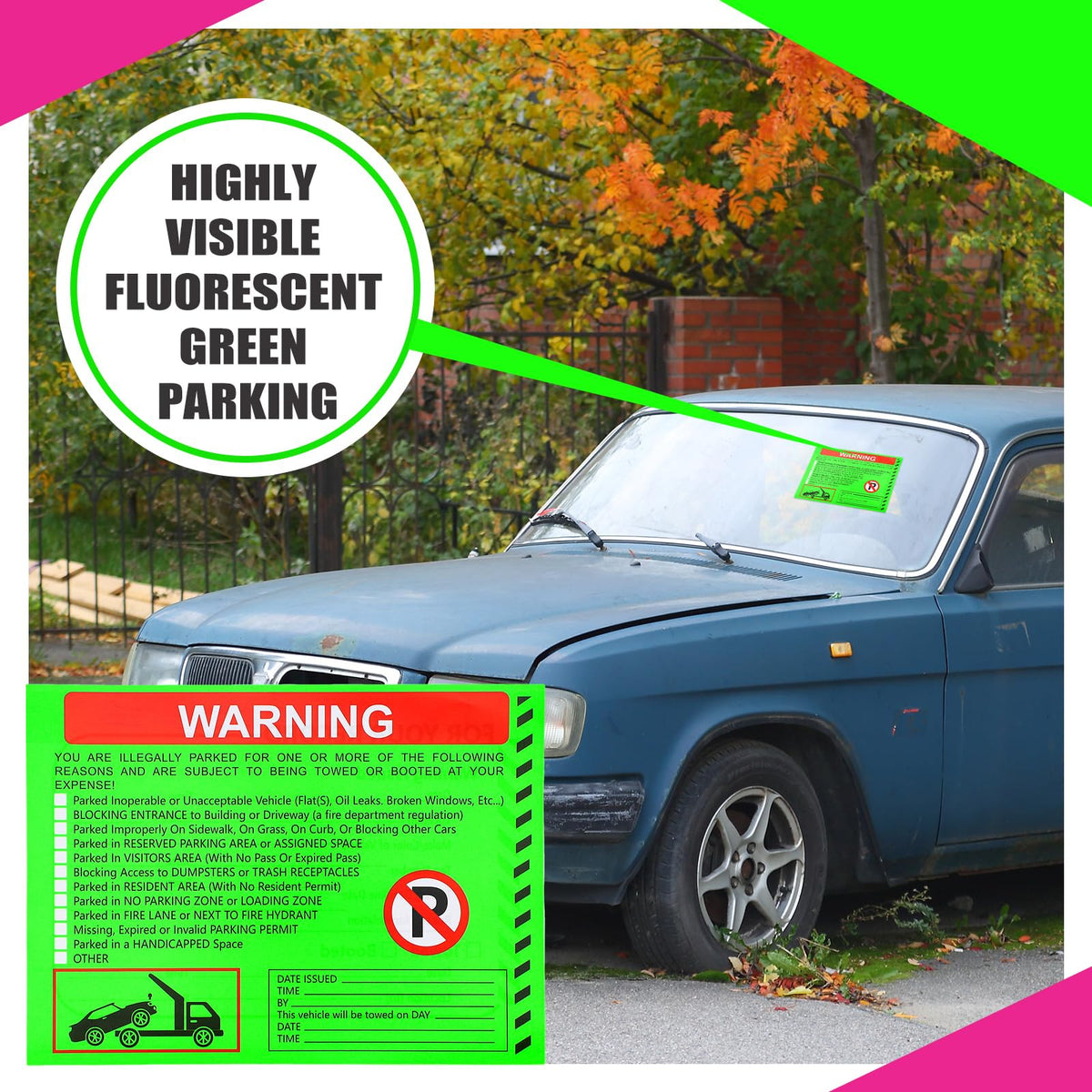 Fuyoooo stickers used in parking lot showing efficient crowd parking management