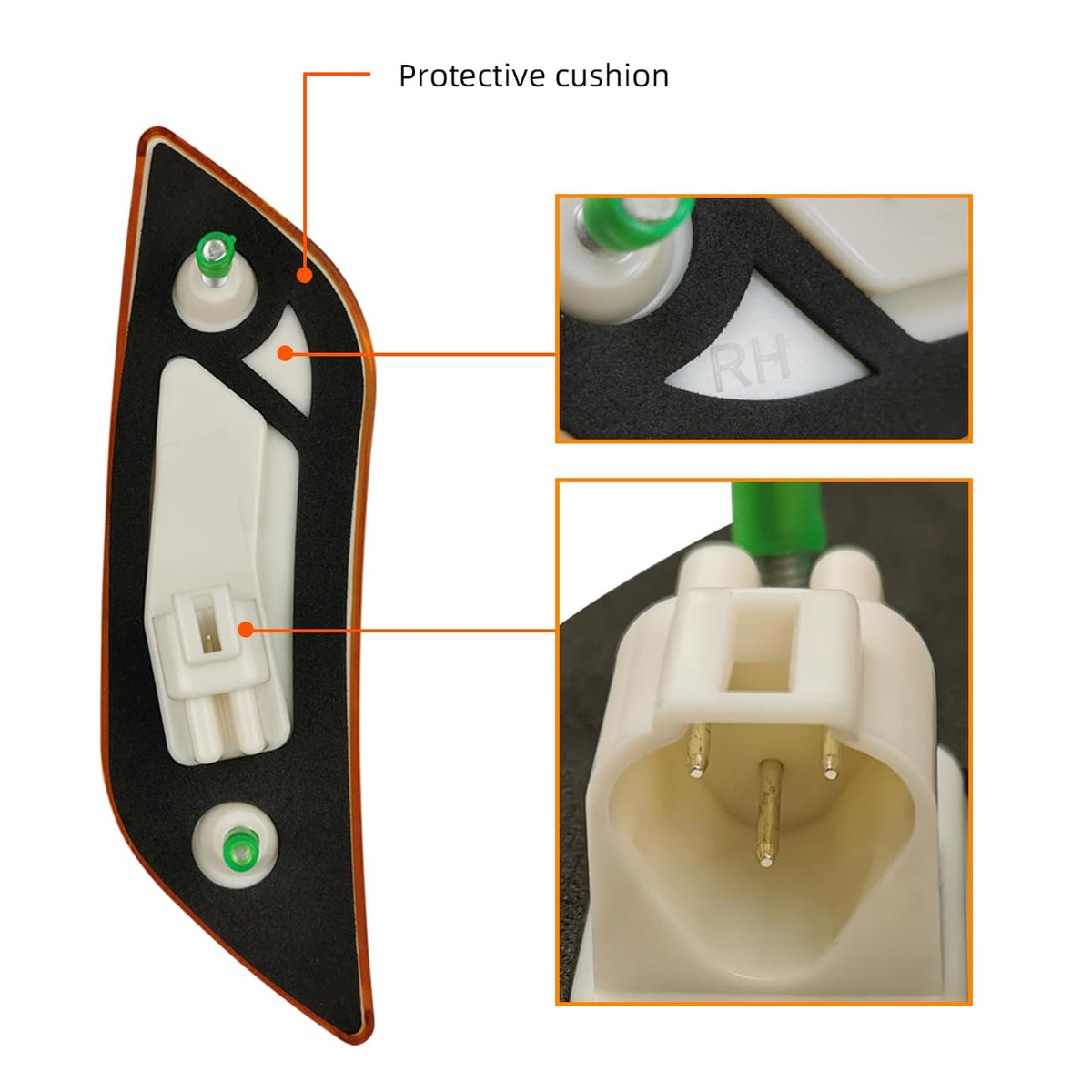 FV wiring connector detail showing plug compatibility for quick install