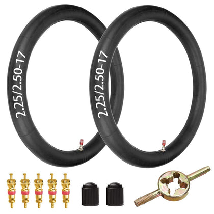 FVRITO front packaging view showing two inner tubes and included accessories for quick replacement