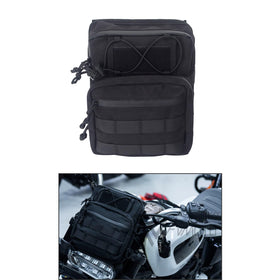 FVMOTO front view of handlebar bag showing compact storage benefit
