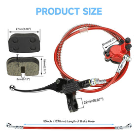 FVRITO brake hose laid out to show 1100mm length and flexible routing advantage