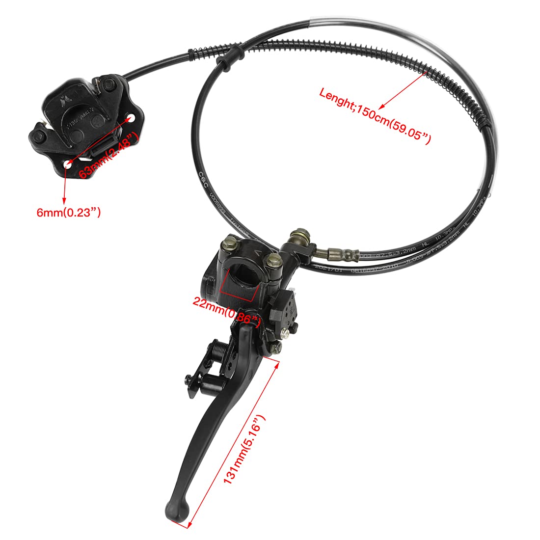 FVRITO caliper detail showing solid construction and reliable pad contact