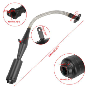 FVRITO muffler installed on a motorized bicycle demonstrating cleaner routing and quieter operation