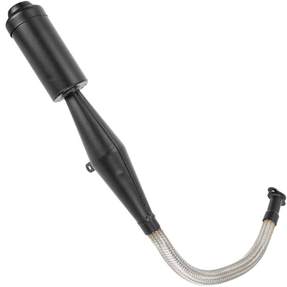 FVRITO exhaust laid next to a ruler showing 945mm length for accurate fit-checking
