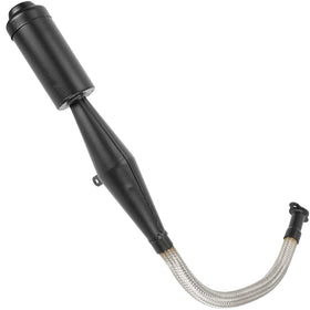 FVRITO exhaust laid next to a ruler showing 945mm length for accurate fit-checking