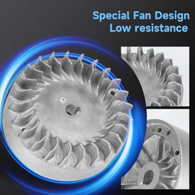 FVRITO flywheel beside stock wheel scale comparison for quicker acceleration