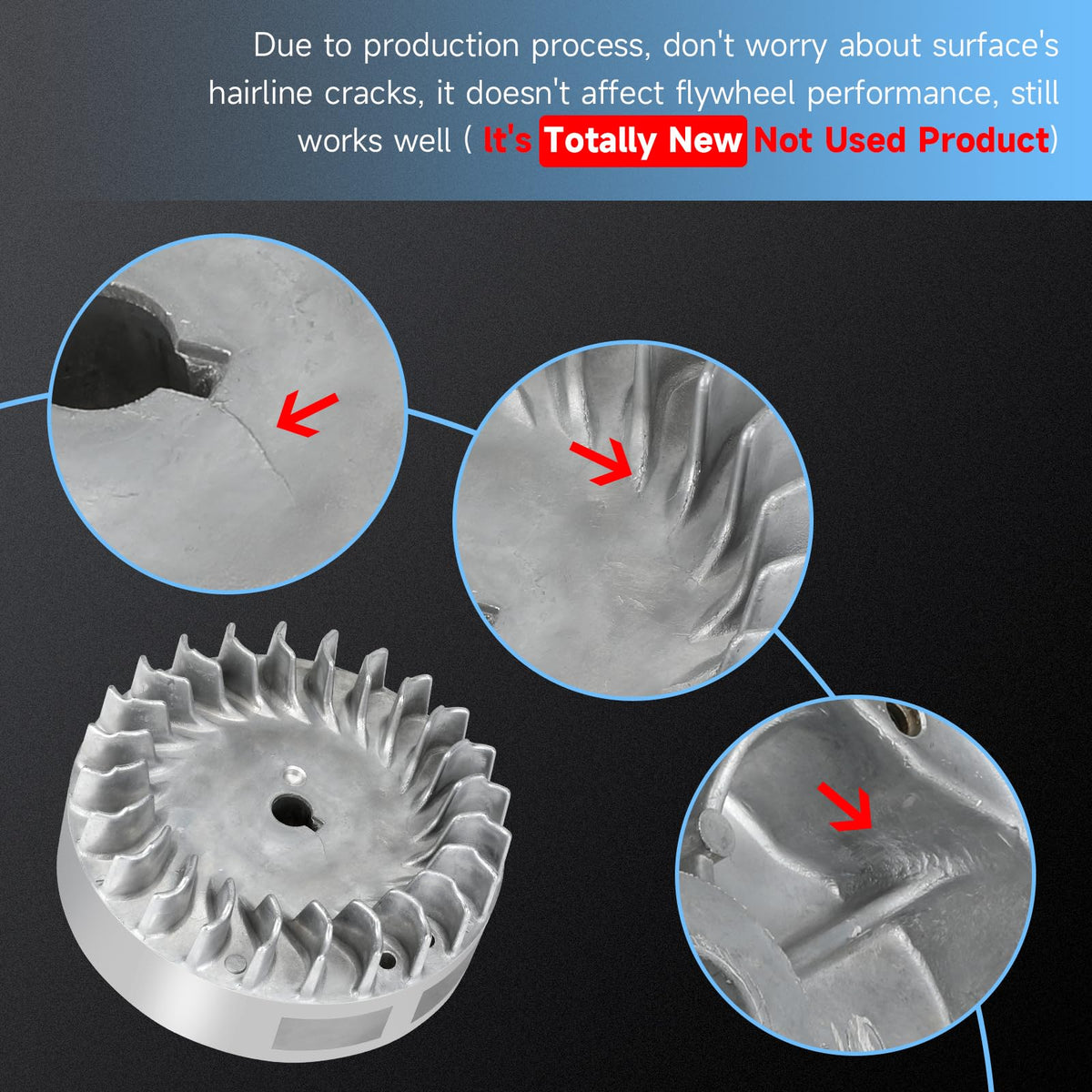 FVRITO flywheel side profile illustrating lightweight aluminum reduces inertia