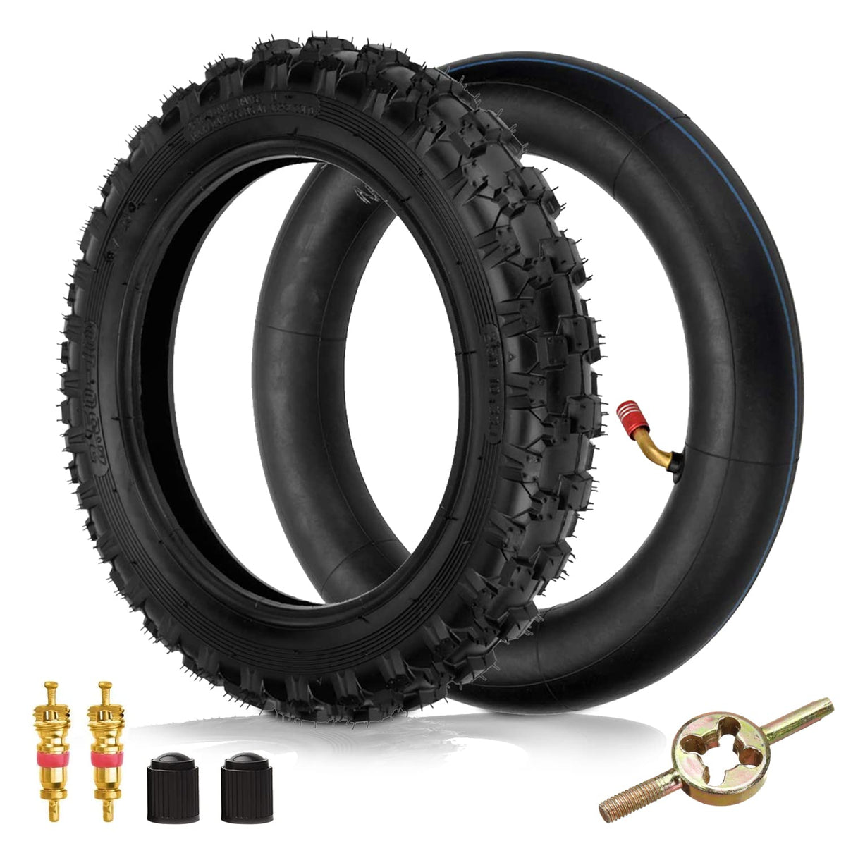 FVRITO front packaging showing 2.50-10 tire kit and tools for easy replacement
