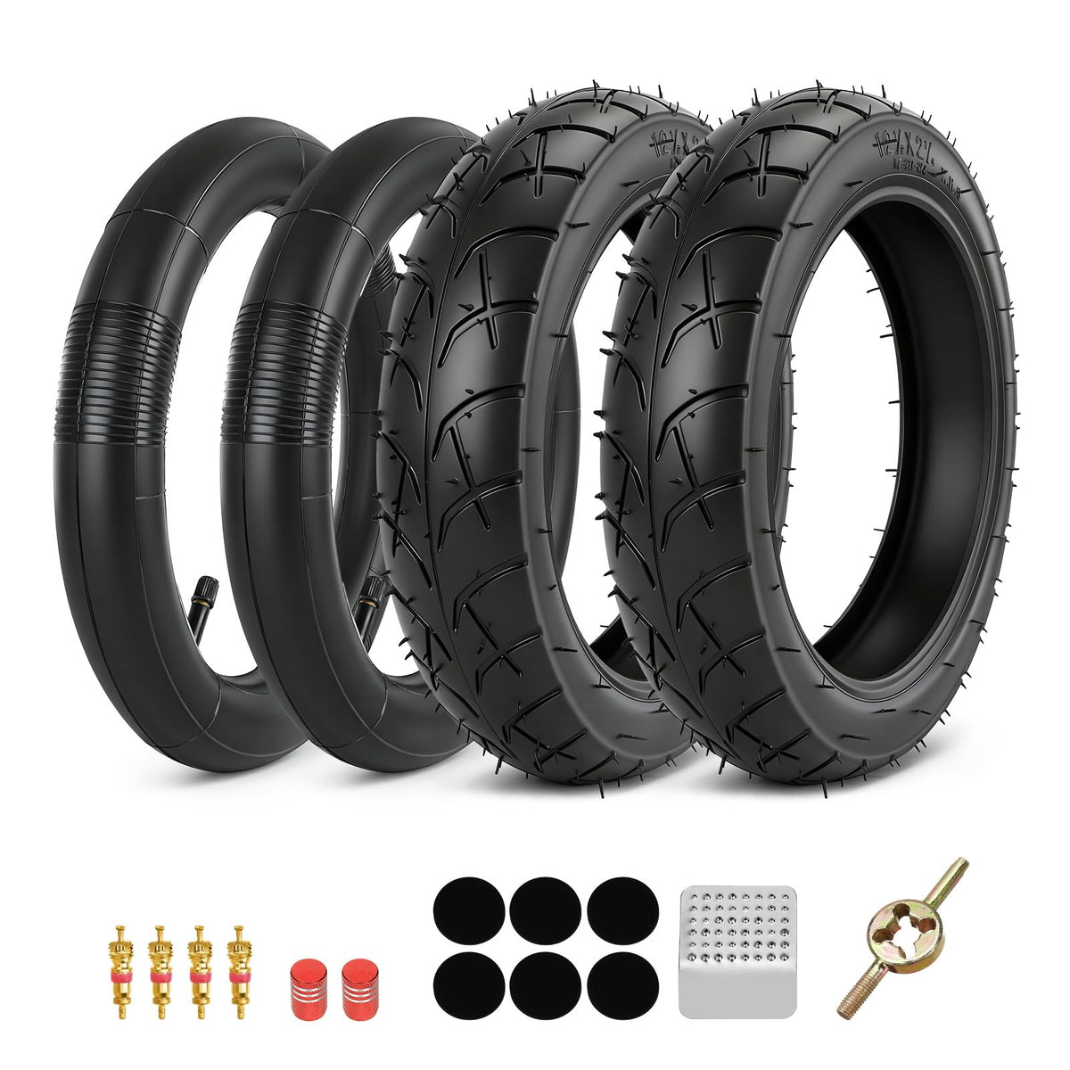 FVRITO front packaging showing complete tire and tube kit, easy replacement