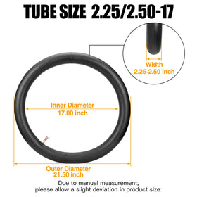 FVRITO tube installed on a 17-inch rim, demonstrating correct fit and reliable seal