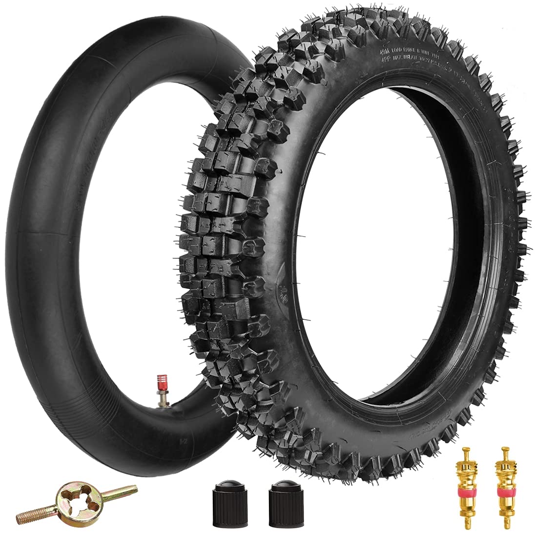 FVRITO knobby tire front view showing aggressive tread for better traction