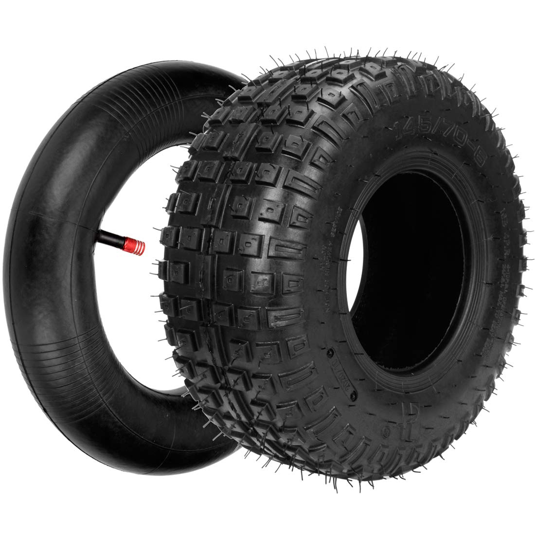 FVRITO close-up of knobby tread pattern for improved off-road traction