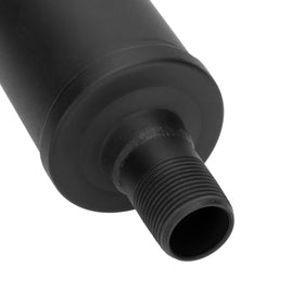 FVRITO muffler next to engine block illustrating scale and compatibility