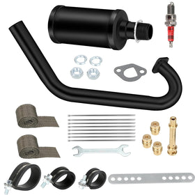FVRITO muffler front assembly showing fit and quieter exhaust benefit