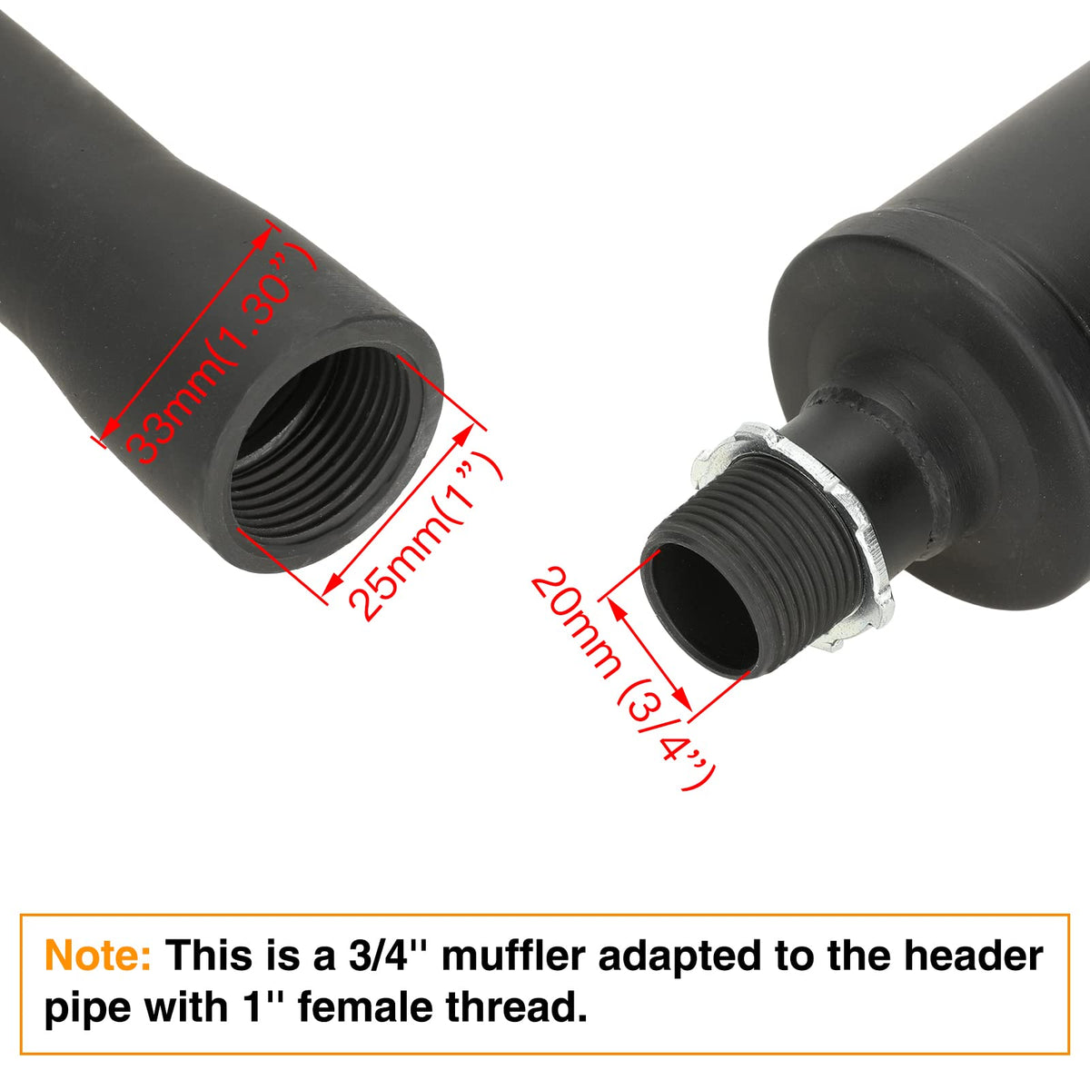 FVRITO muffler bolted to mini bike exhaust showing improved sound quality