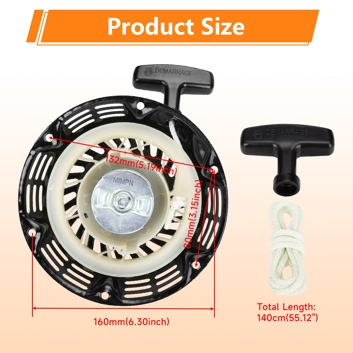 FVRITO nylon pull cord and handle close-up providing comfortable grip and durability