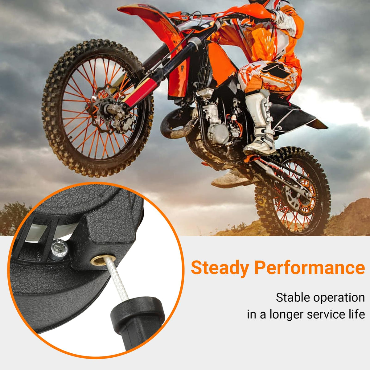 FVRITO installed on pit bike staged in garage showing ready-to-ride benefit