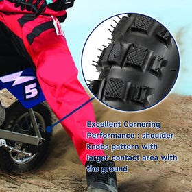 FVRITO tire next to ruler showing 2.50-10 scale for size confirmation